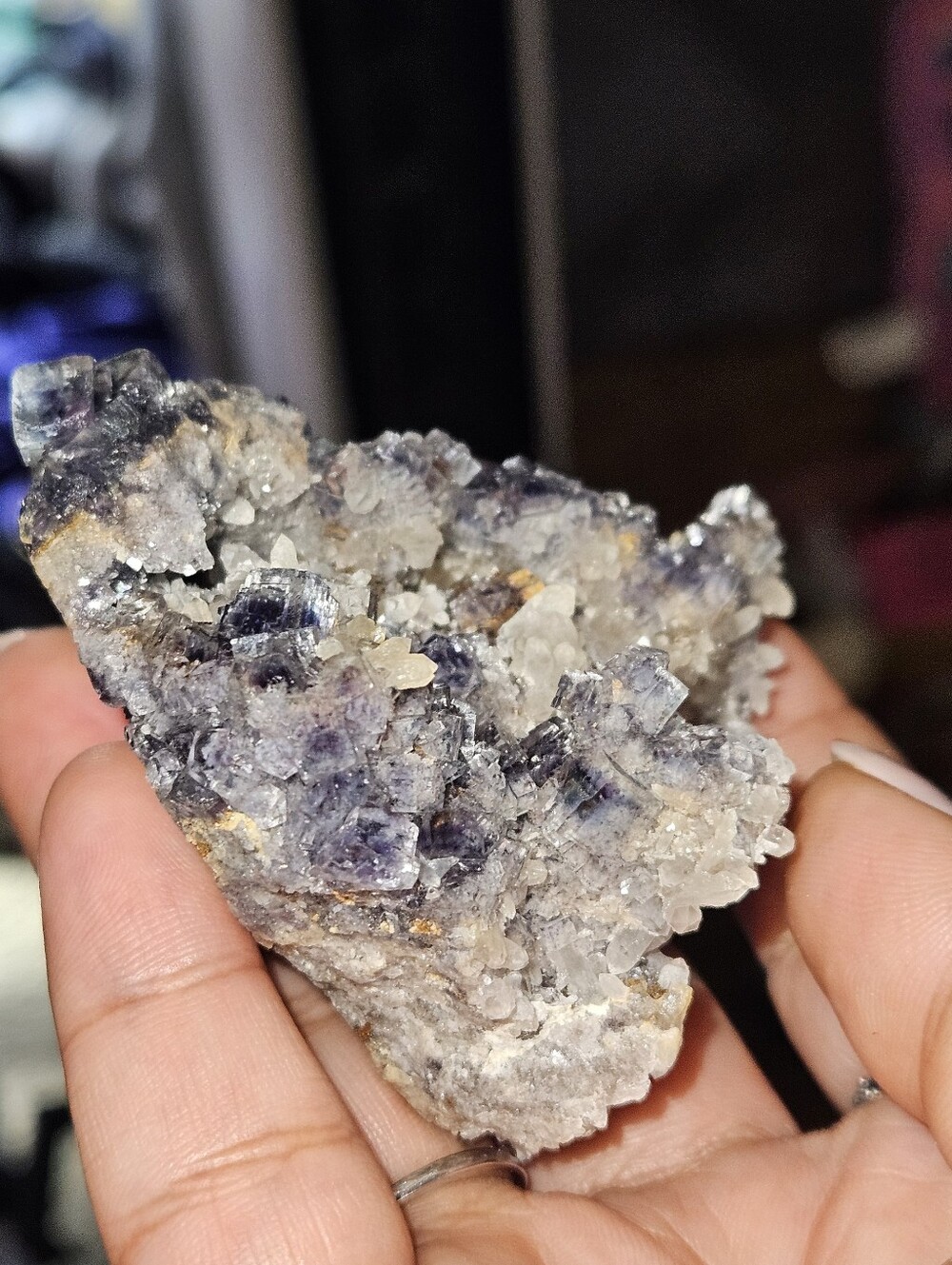 Bright Teal Druzy Fluorite- Barite And Quartz - Picture 8 of 9